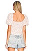 view 3 of 4 Ruched Short Sleeve Top in Cream & Lavender Ditsy