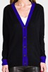 view 5 of 5 2-Tone Button Back Cardigan in Black & India Ink