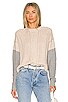 view 1 of 4 Color Block Cropped Cable Crew in Natural, Sweatshirt, & Rye