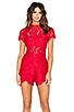 view 1 of 5 Lindsey Romper in Red Lace
