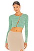 view 1 of 4 Maggie Knit Cardigan Top in Heather Green