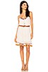 view 1 of 4 Tassel Trim Belted Shift Dress in Ivory & Rust
