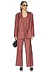 view 4 of 5 Pin Stripe High Waist Pant in Chestnut Stripe