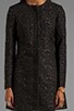 view 6 of 7 Rosette Jacquard Coat in Black