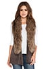 view 1 of 4 Lida Sweater Vest with Faux Fur Trim in Tobacco