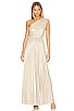 view 1 of 3 Pleated Long Evening Dress in Champagne Silver