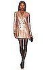 view 4 of 5 Sequin Blazer Dress in Gold