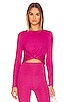 view 1 of 4 Heather Rib Groove Cropped Top in Bright Beet Heather Rib