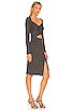 view 2 of 3 Ribbed Cutout Midi Dress in Charcoal