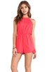 view 1 of 5 Side Ruffle Inset Romper in Teaberry