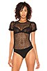 view 2 of 5 Lace Puff Sleeve Bodysuit in Black