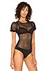 view 3 of 5 Lace Puff Sleeve Bodysuit in Black