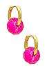 view 1 of 3 Crystal Gum Drop Earrings in Fuchsia Pink