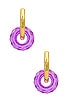view 3 of 3 Crystal Gum Drop Earrings in Purple