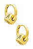 Gold-filled Initial Dice Earrings, view 1 of 3, click to view large image.