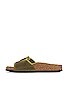 view 5 of 5 Madrid Big Buckle Shearling Sandal in Green Olive