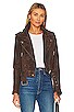 view 1 of 5 Faux Suede Moto Jacket in Chocolate Souffl?