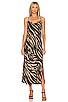 view 2 of 4 Maxi Bias Slip Dress in Gold Zebra Print