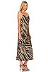 view 3 of 4 Maxi Bias Slip Dress in Gold Zebra Print