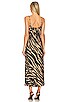 view 4 of 4 Maxi Bias Slip Dress in Gold Zebra Print
