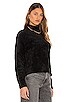 view 2 of 4 Fuzzy Mock Neck Sweater in Black