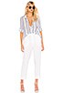 view 4 of 4 Ruffle High Waisted Trouser in White