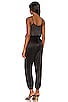 BLACK Sleek Textured Jumpsuit, view 3, click to view large image.