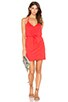 view 1 of 3 Supreme Jersey Tied Waist V Neck Dress in Retro Red