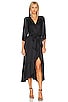 view 1 of 3 VESTIDO MIDI RUFFLE SURPLCE in Black