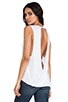 view 1 of 5 Light Weight Jersey Open Back Tank in White