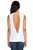 view 4 of 5 Light Weight Jersey Open Back Tank in White
