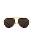view 1 of 3 AVIATOR サングラス in Shiny Gold & Solid Grey