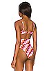 view 3 of 4 Camilla Bikini Top in Sangria Checkers