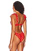 view 3 of 4 Blaire Bikini Top in Scarlet Polka Dot