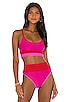 view 1 of 5 Eva Bikini Top in Fuchsia Red & Neon Pink