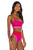 view 2 of 5 Eva Bikini Top in Fuchsia Red & Neon Pink