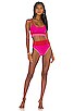 view 4 of 5 Eva Bikini Top in Fuchsia Red & Neon Pink
