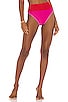 view 1 of 5 Emmy Bikini Bottom in Fuchsia Red & Neon Pink