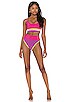 view 4 of 4 Eva Bikini Top in Lime Punch Colorblock