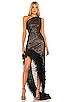 view 1 of 5 Lola Sheer Feather Gown in Black
