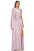 view 2 of 4 Florence One Shoulder Gown in Metallic Lilac