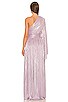 view 4 of 4 Florence One Shoulder Gown in Metallic Lilac