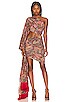 view 1 of 4 Selma Cutout Printed Mini Dress in Burgundy Multi