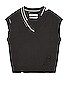 view 1 of 4 Distressed Knit Layered Sweater Vest in Black