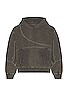 view 1 of 4 Cold-Dye Paneled Hoodie in Dark Gray
