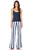view 4 of 4 High Waist Flared Pant in Navy Stripe