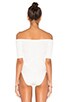 view 4 of 4 Short Sleeve Shoulderless Bodysuit in White