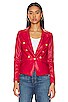 view 2 of 5 Hayes Vegan Leather Blazer in Cherry