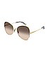 view 1 of 1 JONI サングラス in Shiny Classic Gold, Double Gradient Brown, & Pink