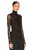 Shirred Mesh Turtleneck, view 2 of 4, click to view large image.